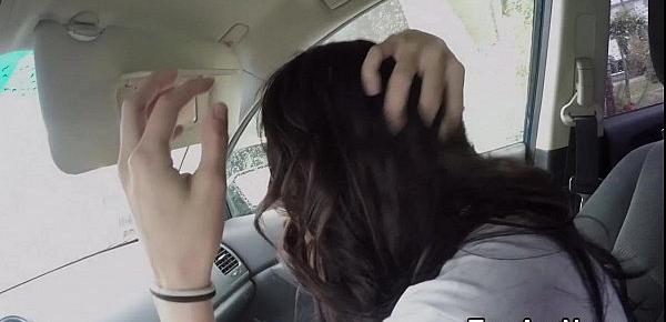 Teen babe in public porno